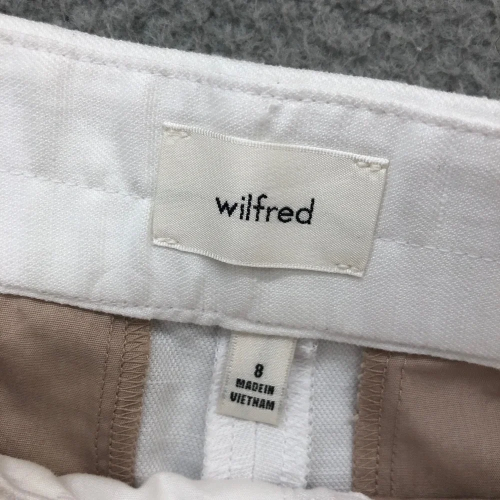 Wilfred Linen Pants Womens 8 Wide Leg High‎ Rise White Classic Beach Resortwear
